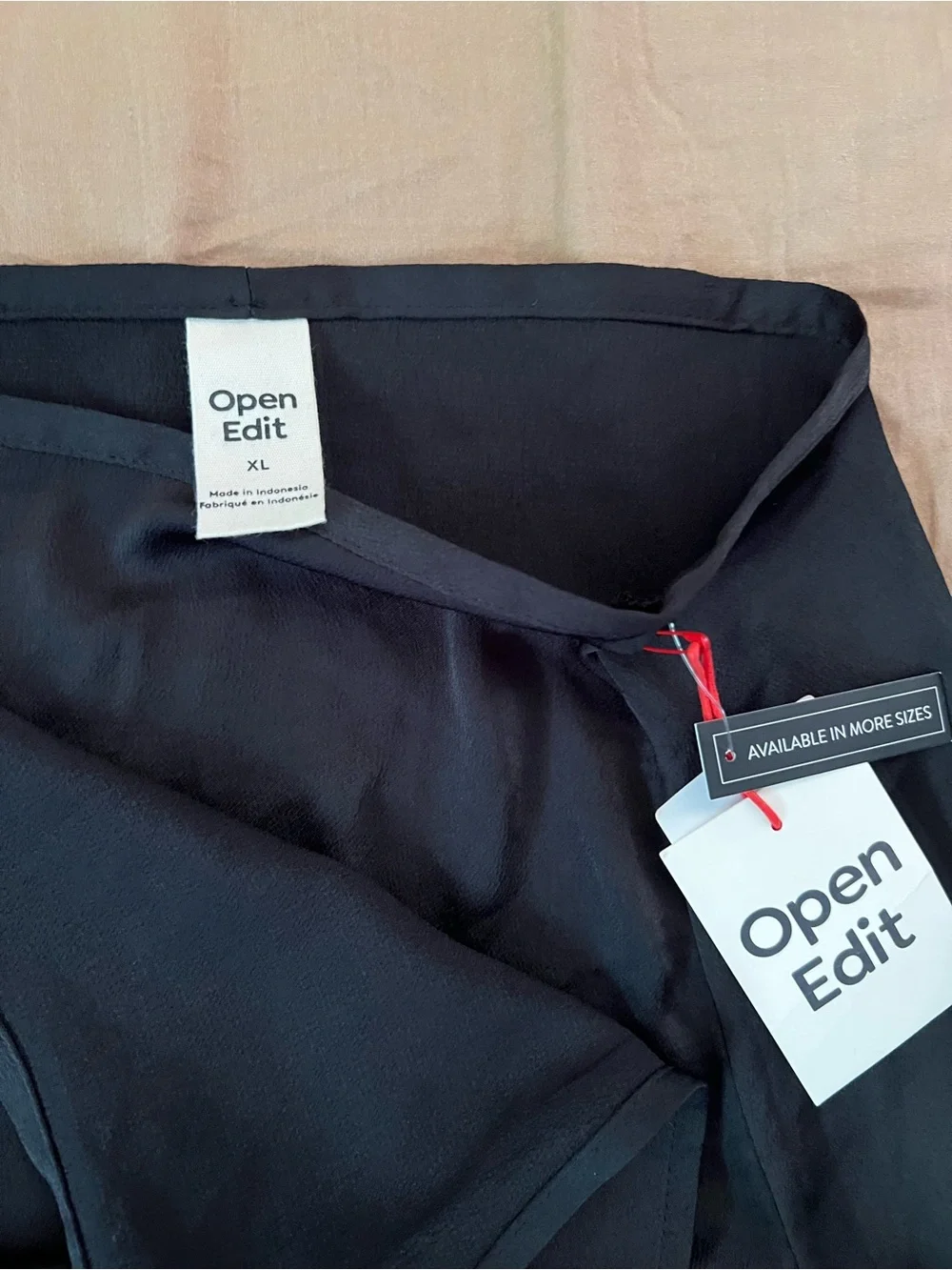 Open Edit Black Maxi Wrap Skirt - Timeless Silky Wrap Design
